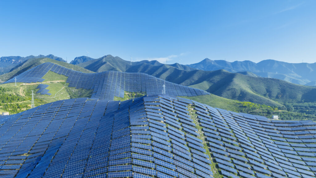 Solar Farm on Rolling Mountain Hills